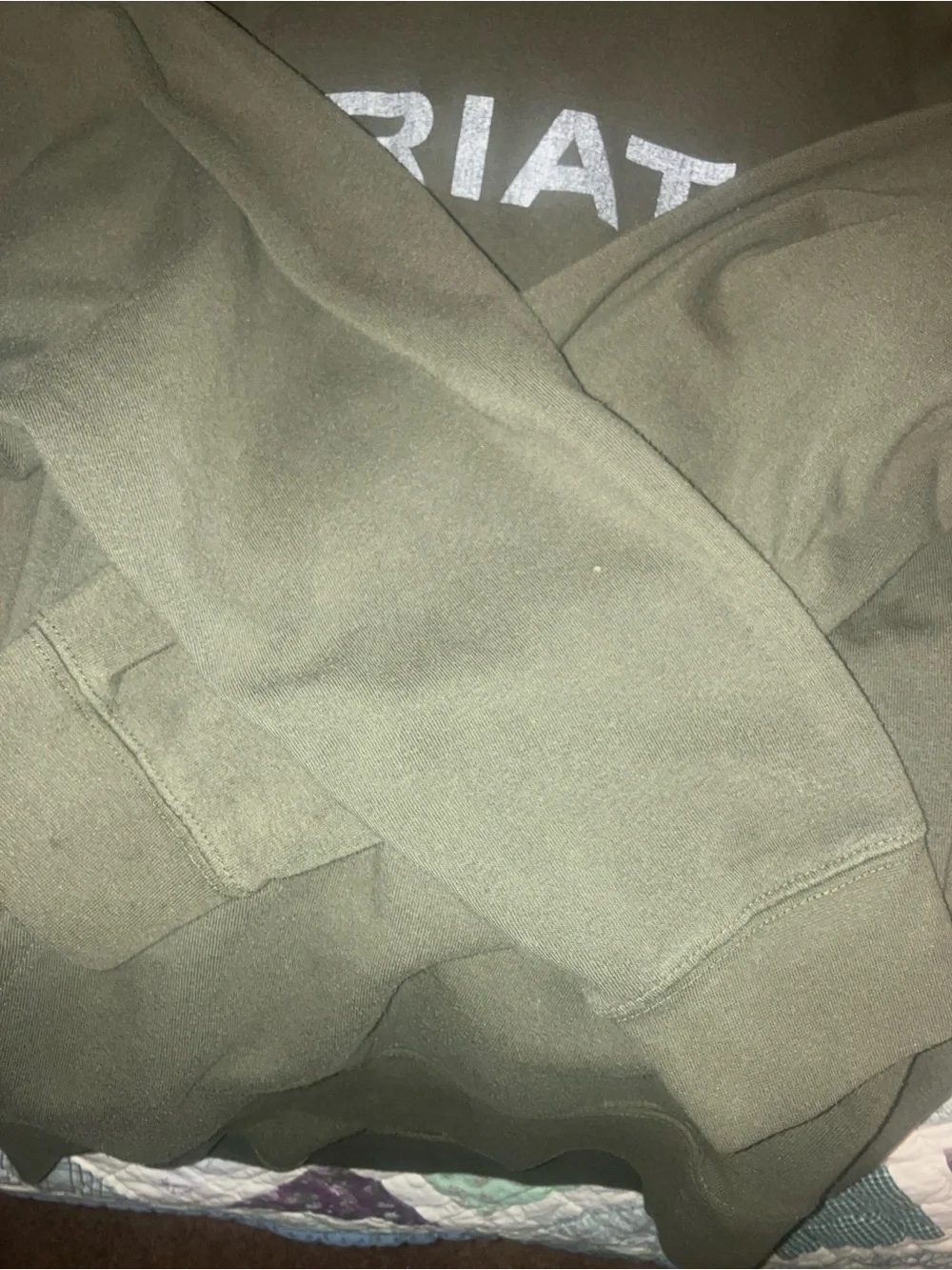 Ariat Olive Green Crewneck Hoodie with Front Pocket 2XL